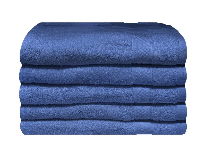 Bunty's Plush 450GSM 70x130cms Bath Towels-05 Pc Pack-Estate Blue