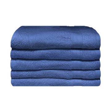 Bunty's Plush 450GSM 70x130cms Bath Towels-05 Pc Pack-Estate Blue