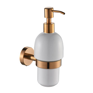 MILAN ROSE GOLD SOAP DISPENSER - CERAMIC BOTTLE