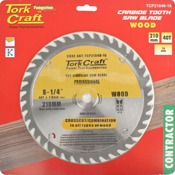 Blade Contractor 210 X 40T-16Mm Circular Saw Tct