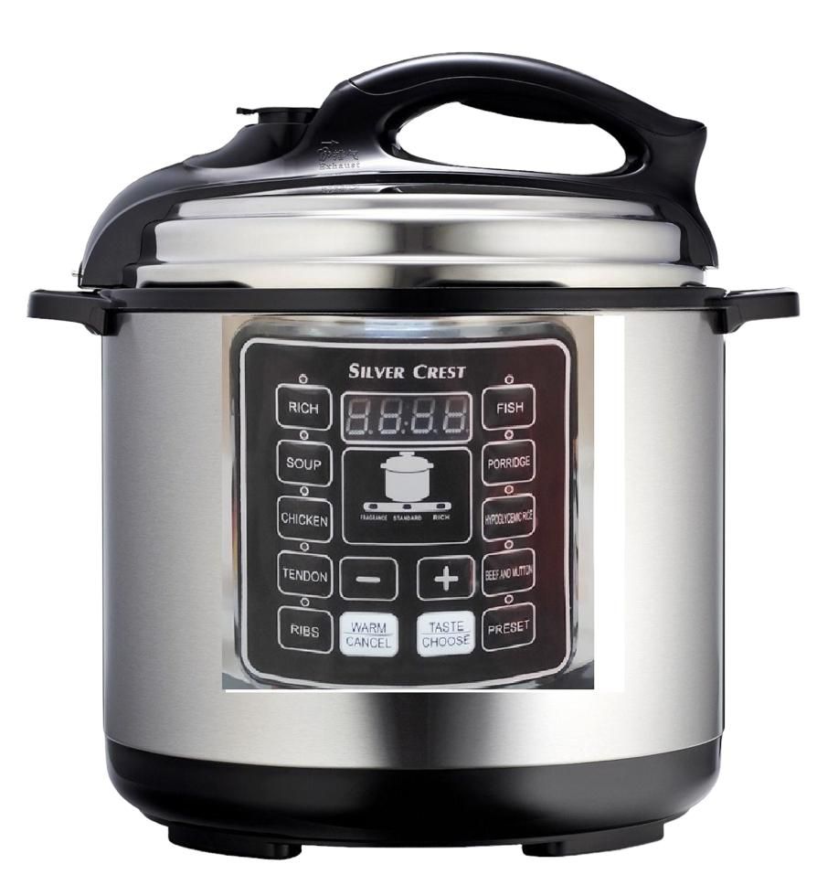 Silvercrest 6L Multi Function Digital Smart Pressure Cooker Stainless Steel