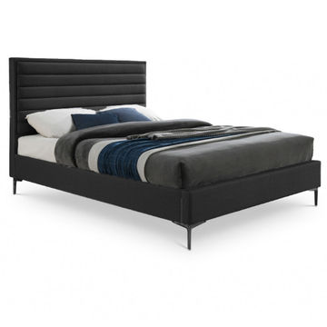 Davina Sleigh Bed King  -Linen Black