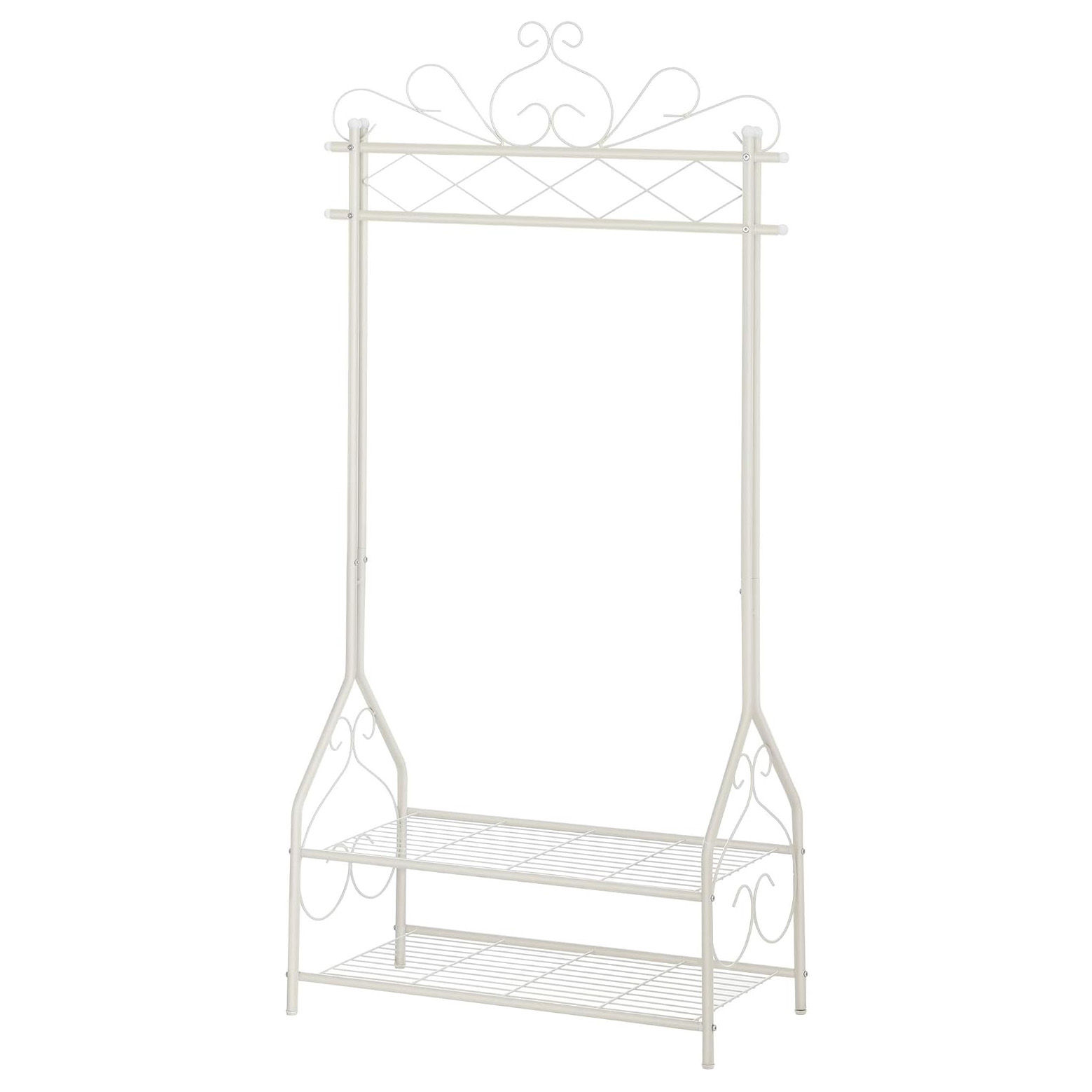VINTAGE CLOTHES STAND WITH HANGING RAIL AND 2 TIERS