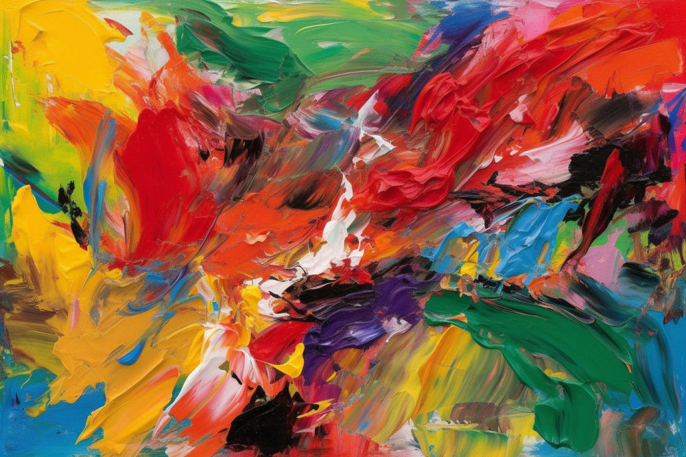 Canvas Wall Art - Vibrant Abstract Expressionist Piece Thick  - A1497 - [120 x 80 cm]