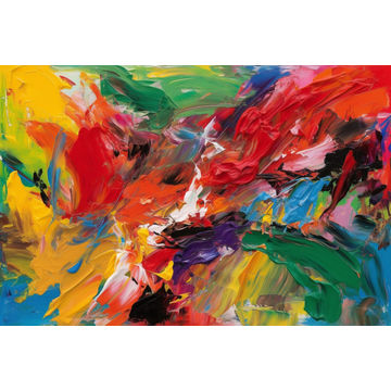 Canvas Wall Art - Vibrant Abstract Expressionist Piece Thick  - A1497 - [120 x 80 cm]