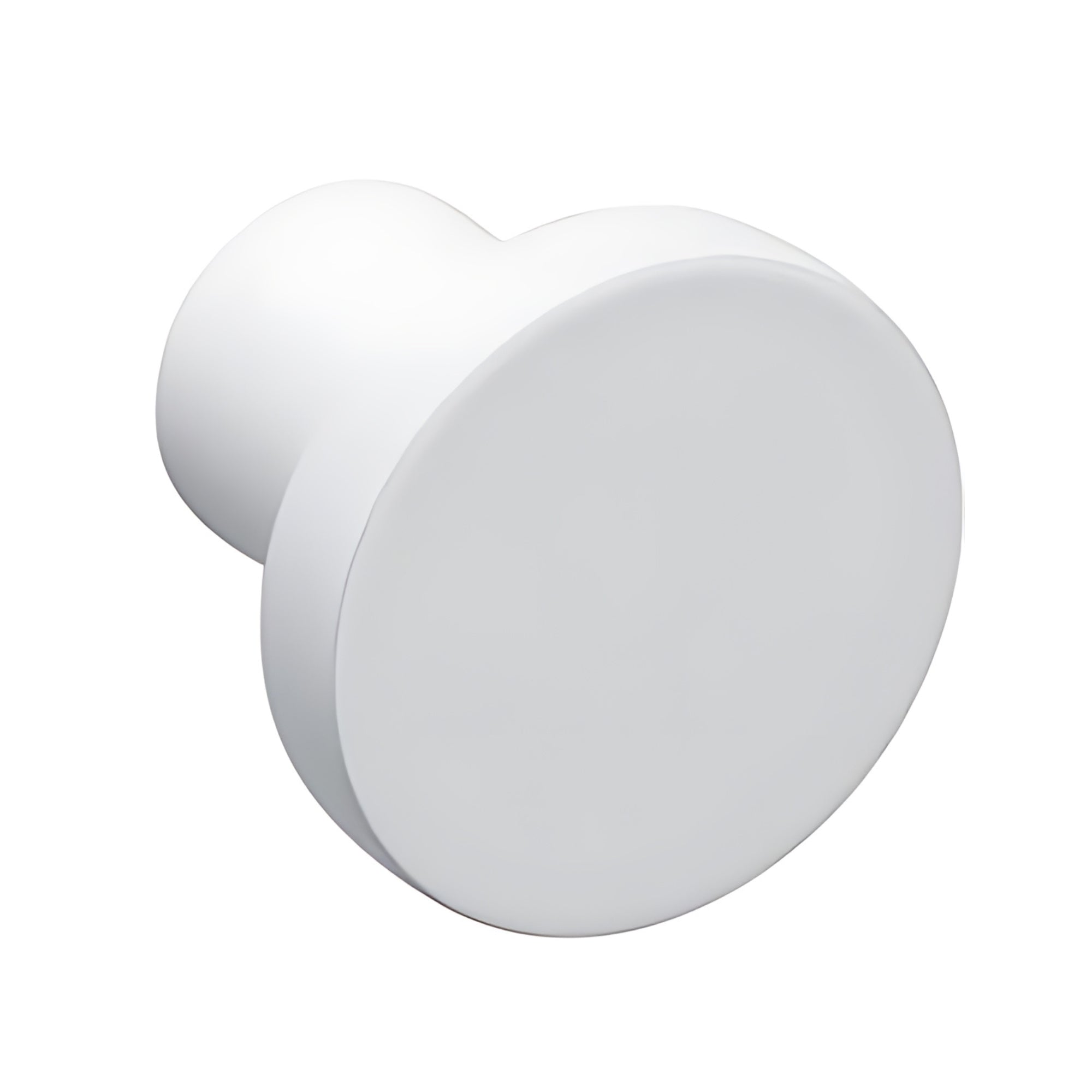 ROCO Flat Button Drawer Knob White 30mm