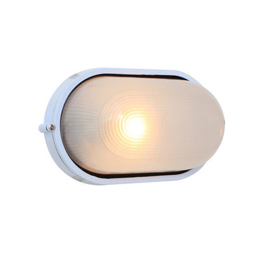 Eurolux - Oval - Large Plain - Bulk Head - 280mm - White - 1x100w