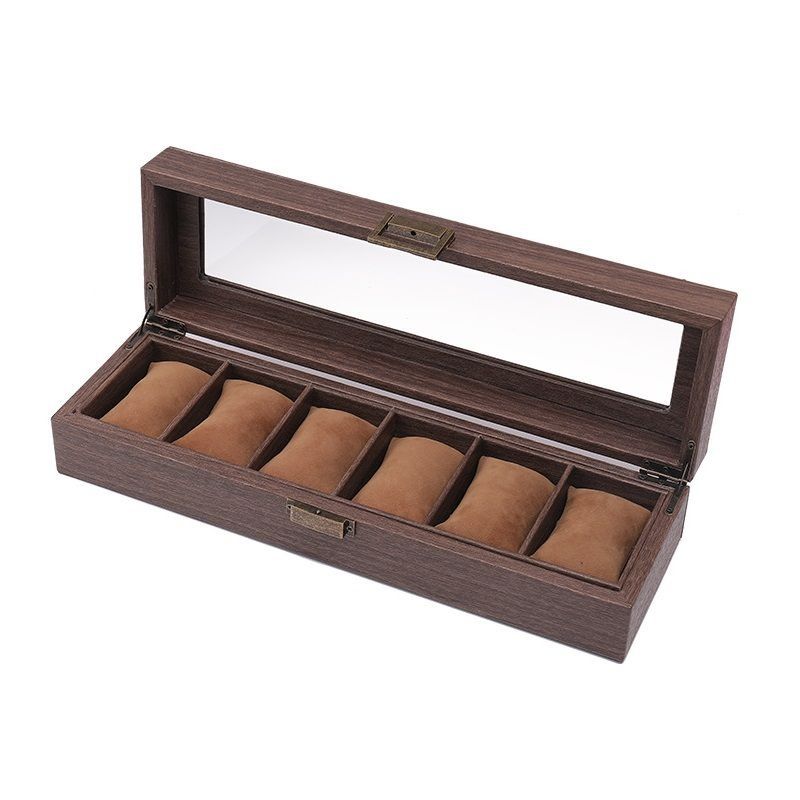 6 Slots Wooden Watch Storage Organizer