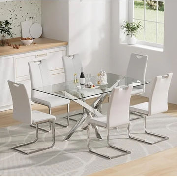 EFURN- Sophia dining set White