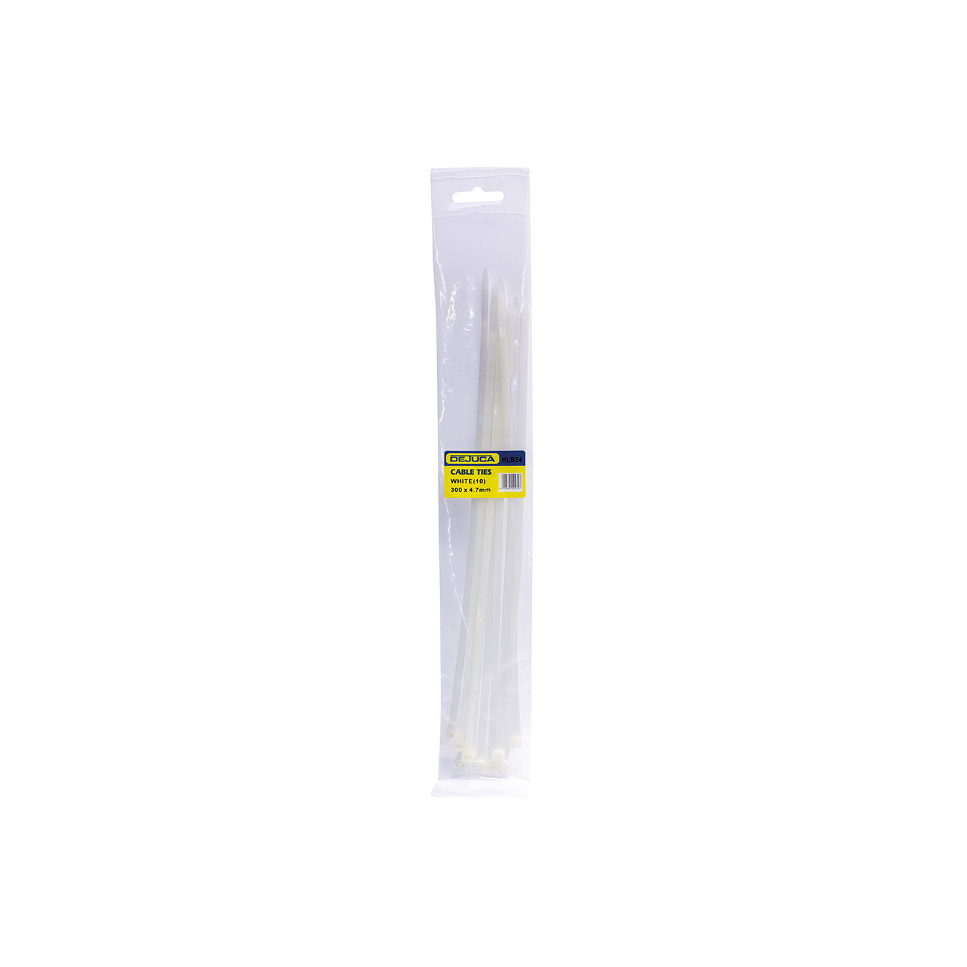 Dejuca - Cable Ties - Natural - 300mm X 4.7mm - 10/pkt - 8 Pack