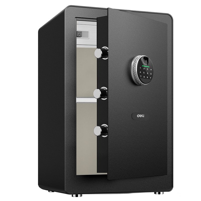 Deli Fingerprint Safe Box H555W345D300 mm Black