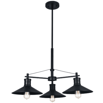 Metal Chandelier with Alabaster Glass