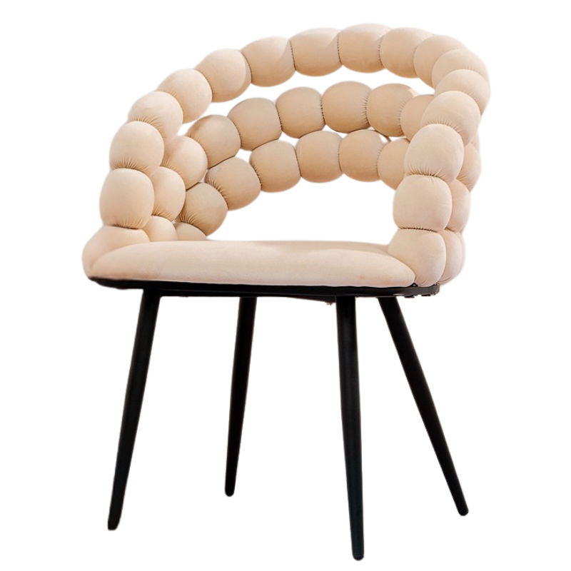 KC FURN -Kora Velvet Dining Chair(cream)