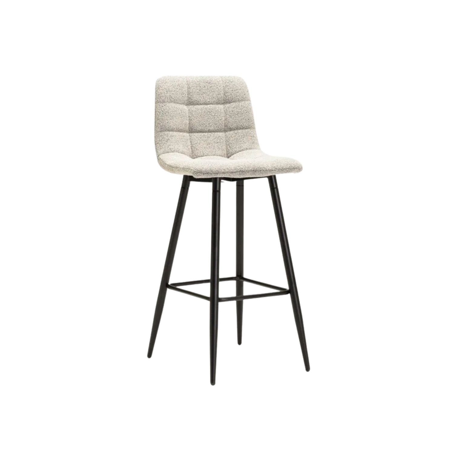 Fabric Upholstered Grey Barstool