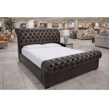 ASHER- King Size Chesterfield Sleigh Bed Frame