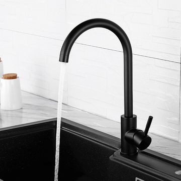 Black Round Kitchen Sink Faucet