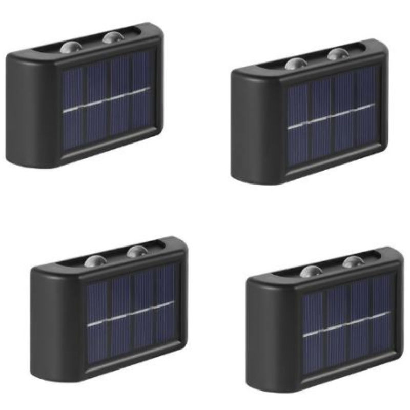 FA-04LED Portable Solar Powered Up and Down LED Outdoor Wall Lights 4LED White 4Pcs