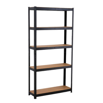 Infinity Homeware - 5 Tier Shelving Unit - (BLACK) 90 x 30 x 180cm