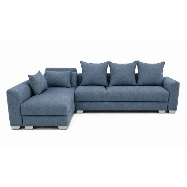 Remy L Shape Corner Sofa-Chenille Fabric Blue