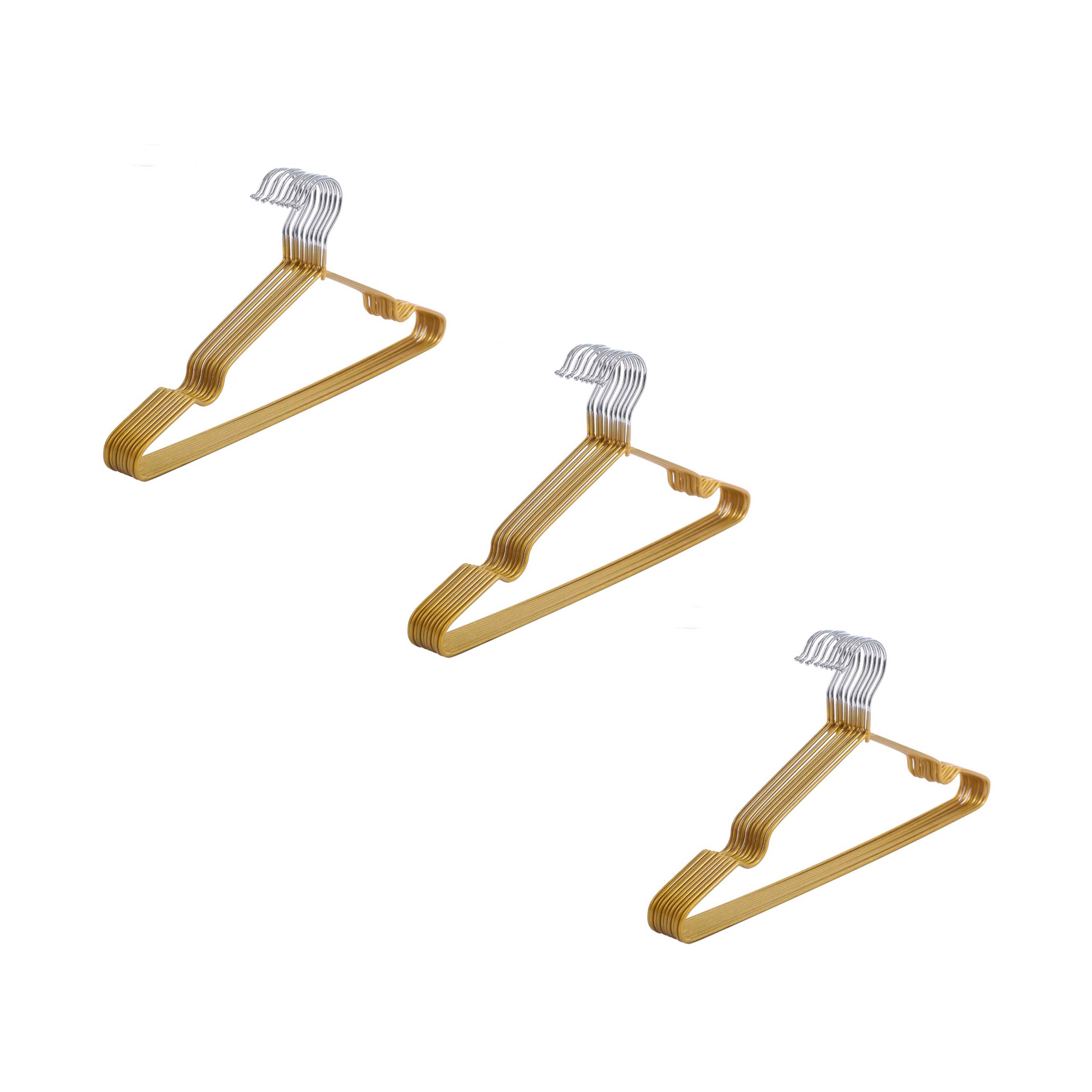 CLH-801, Stainless Steel Plastic Dipping Clothes Hanger-Kids-30pack - Gold