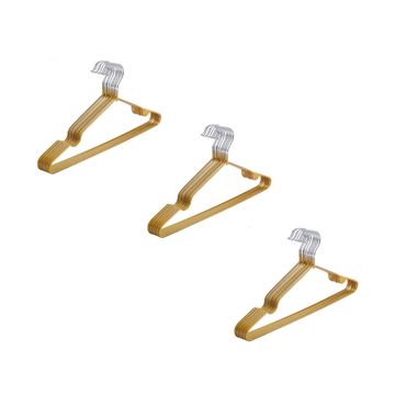 CLH-801, Stainless Steel Plastic Dipping Clothes Hanger-Kids-30pack - Gold