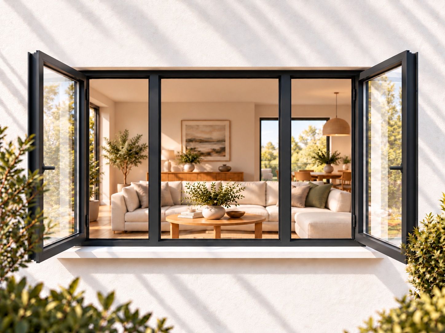Kenzo Premium Side-Hung Aluminium Window - Charcoal, 2100 900 mm, Double Side Opener