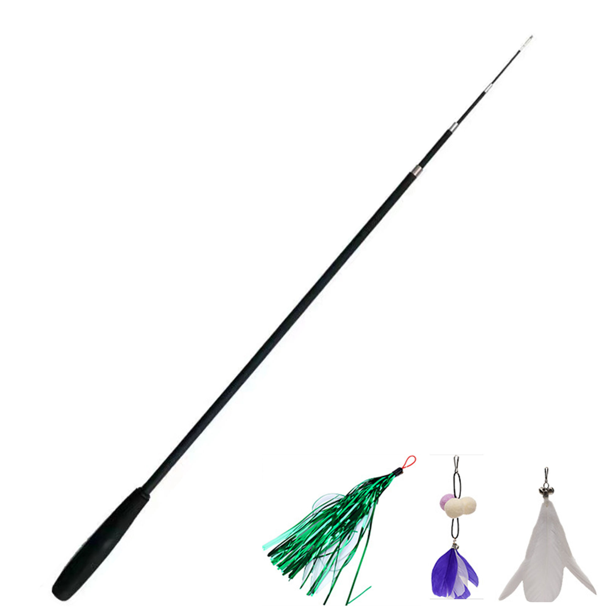 1.8m Long Retractable Interactive Cat Toy Rod With Bell Cat Toys