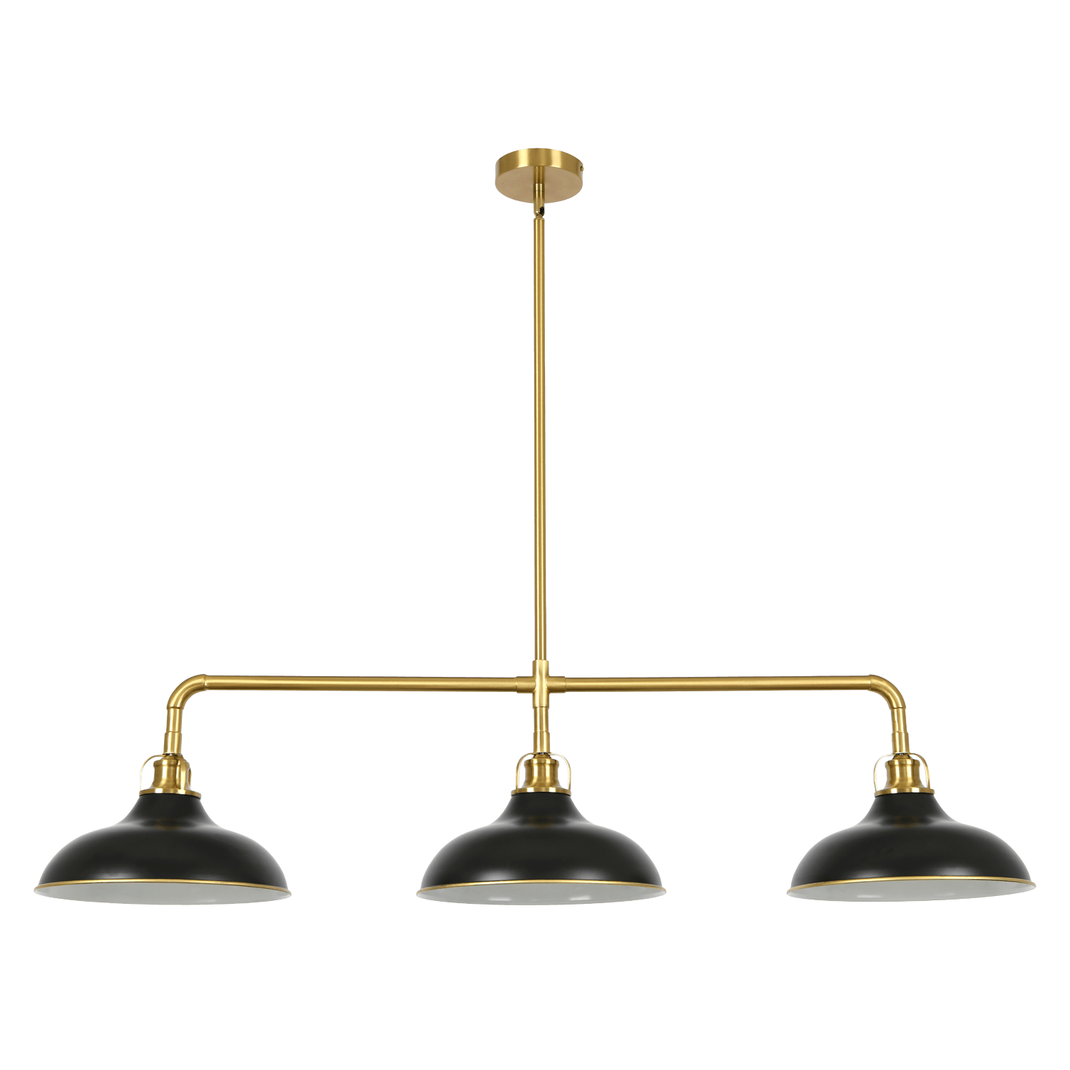 Zebbies Lighting Kingston Black and Brass Gold 3 Light Pendant