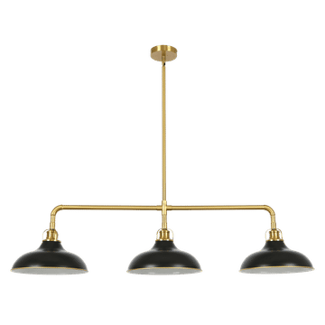 Zebbies Lighting Kingston Black and Brass Gold 3 Light Pendant