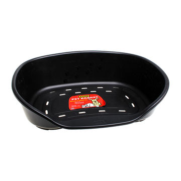 Pet Mall - Pet Bed Plastic - Black - Medium - 61cm x 46cm x 18.5cm - 2 Pack