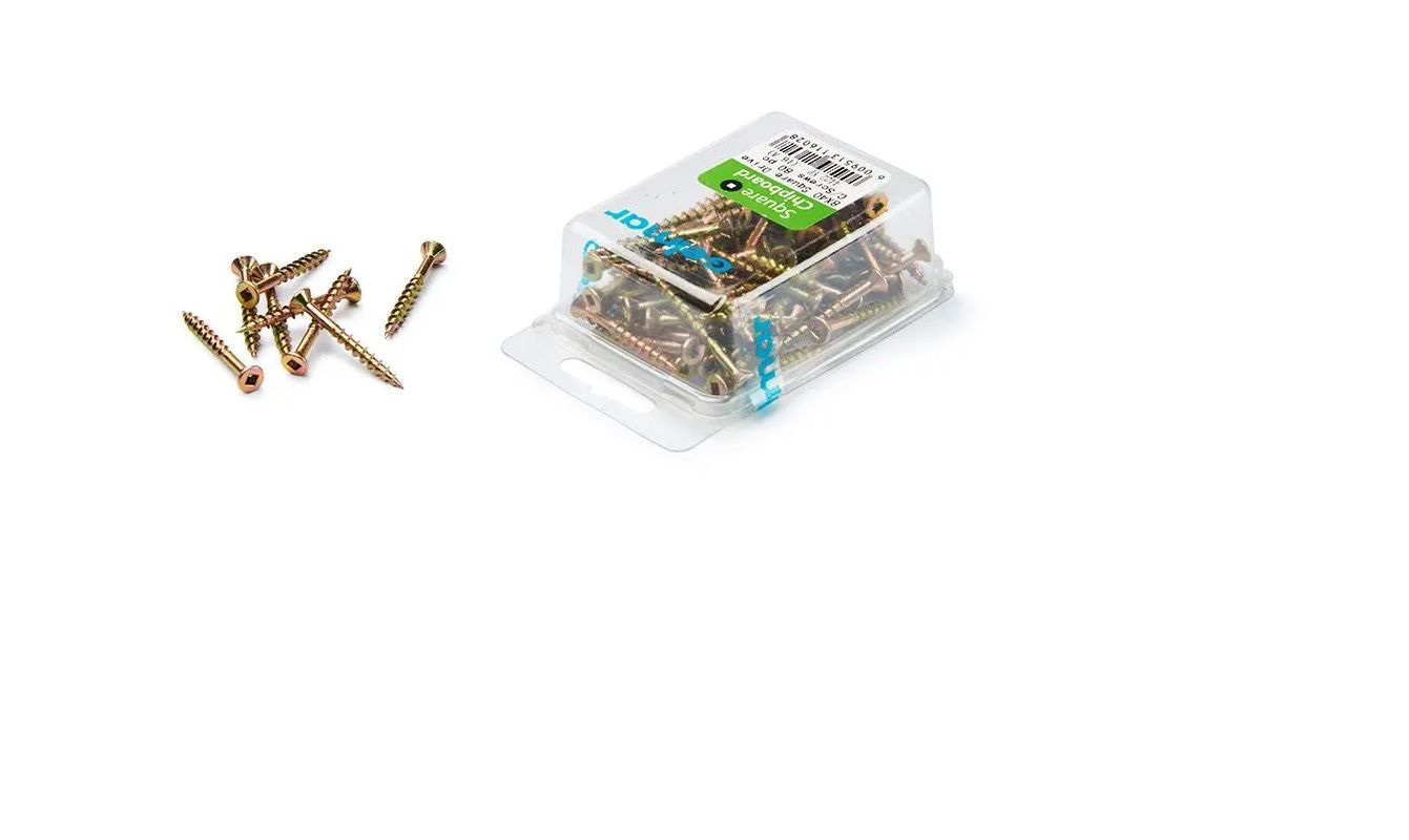 Chipboard Screws, Square, No.8, 4mm x 40mm, 80 pieces (4 pack) BY WOODLY