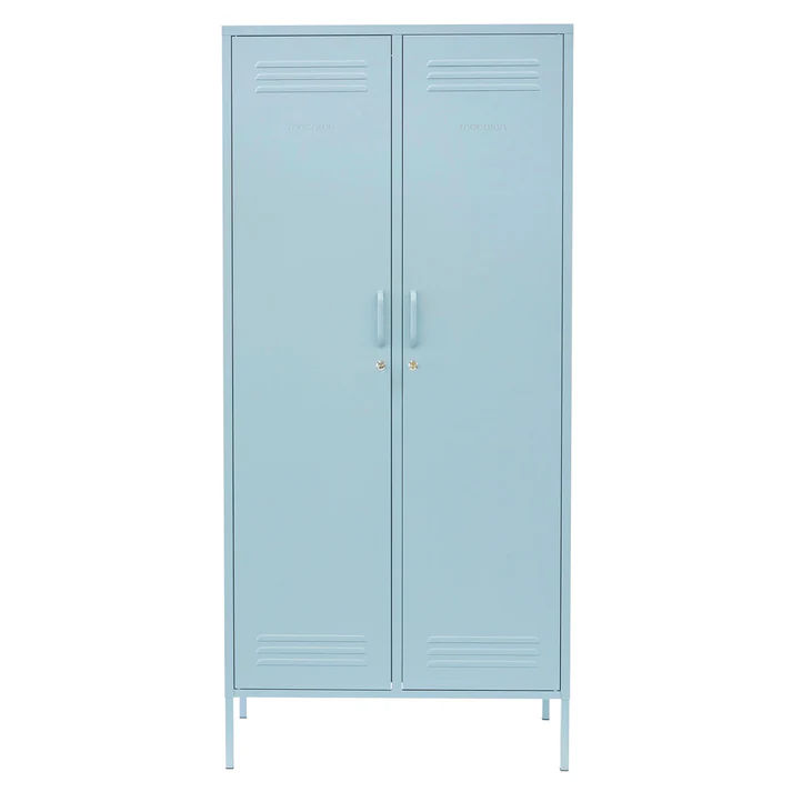 Steel Swing Door Twinny Wardrobe Storage Cabinet Cupboard Locker - Ocean Blue