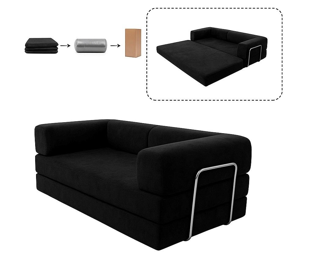 Ziyane Compressed Convertible Sleeper Couch - Black