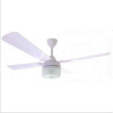 Solent Highbreeze ceiling fan 1200mm 4-blade with Cleo Light Kit and 5-speed wall mounted regulator - White