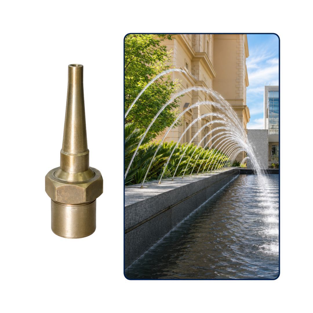Adjustable Straight Flow Fountain Nozzle 14mm - Brass