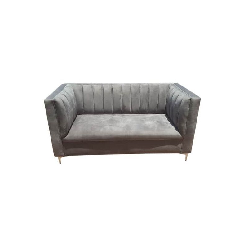 Divine pleated couch – 2.5 divisional sofa in Grey Velvet