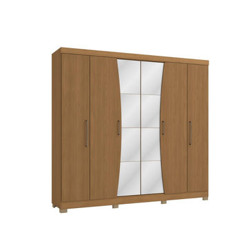 Fabiana 6 Door Wardrobe With Mirror-Cinnamon