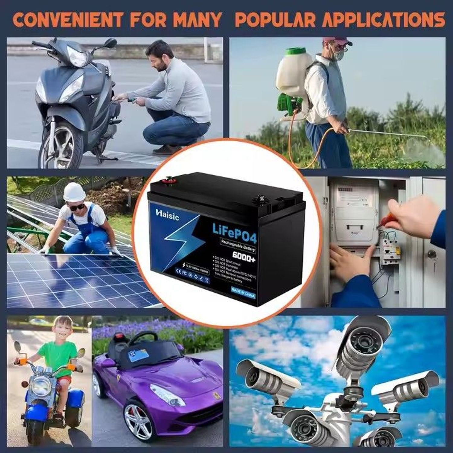 12.8V 14Ah LiFePO4 Solar/Boating/RV Battery w/ BMS Deep Cycle