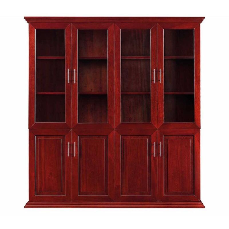 Four Glass Door Veneer Office Wall Unit