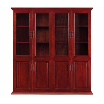 Four Glass Door Veneer Office Wall Unit