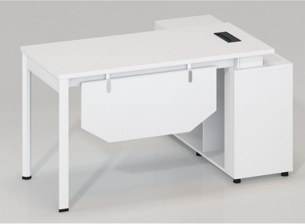 QandAHome-Minimalist White Office Desk - 1,6m