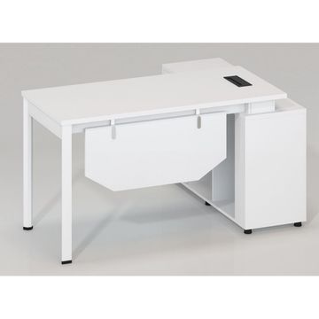 QandAHome-Minimalist White Office Desk - 1,6m