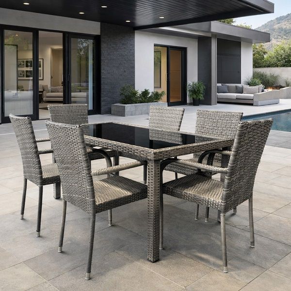 Prestige Home - Terry Grey 6 Seater Patio Dining Set
