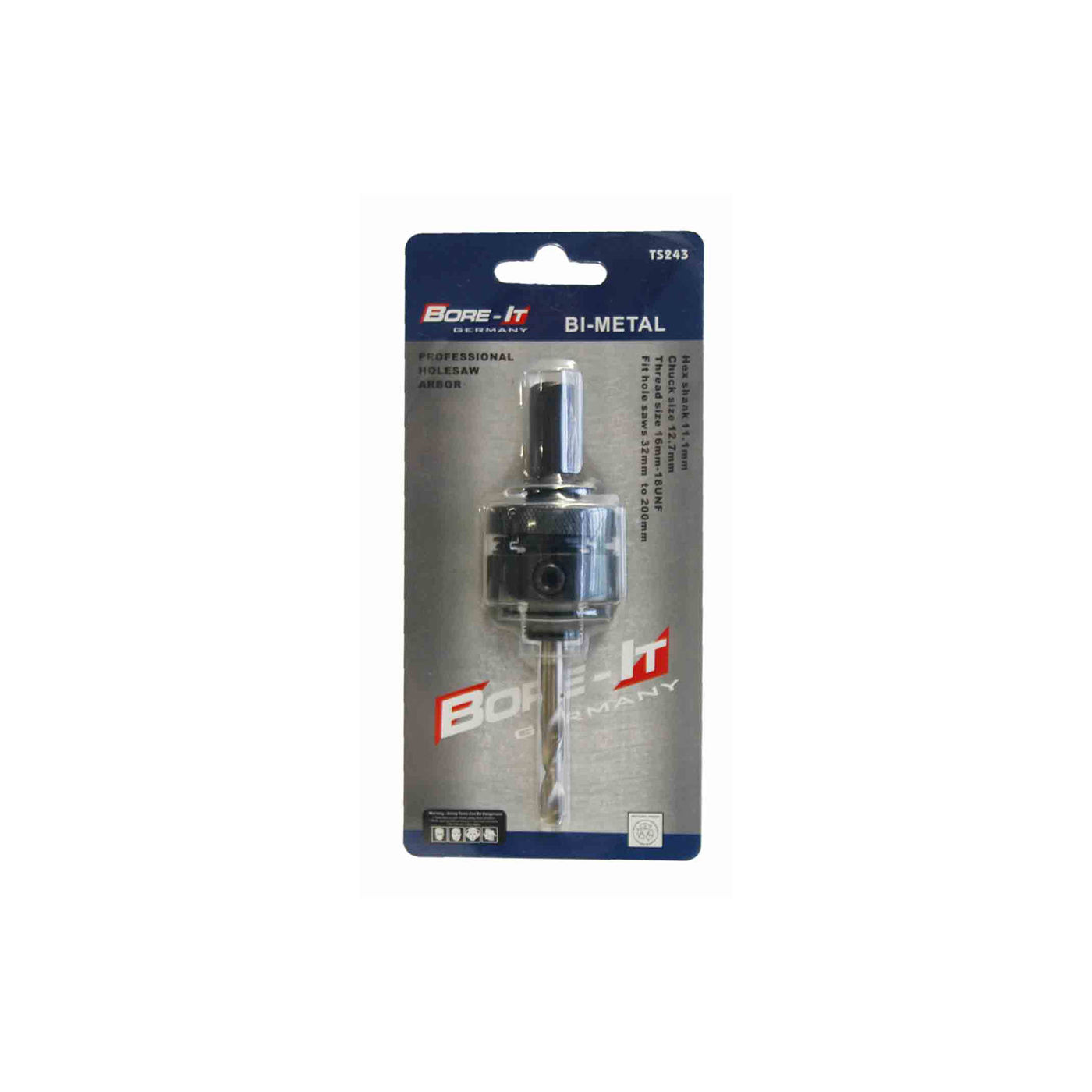 Bore-it - Hole Saw - Arbor 11.1mm - Hex Shank - 32-200mm