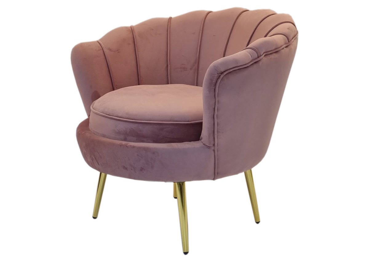 Nu Dekor - Tulip Velvet Single Seater Chair - Pink