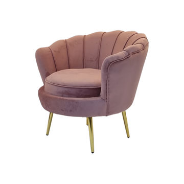 Nu Dekor - Tulip Velvet Single Seater Chair - Pink