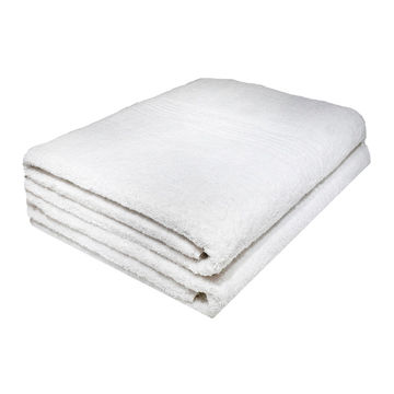 Bunty's Hotel Collection 600GSM 90x160cms Bath Sheets - 02 Pc Pack - Optical White