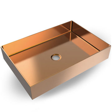 Cora Rectangular Stainless Steel Wash Basin -Rose Gold