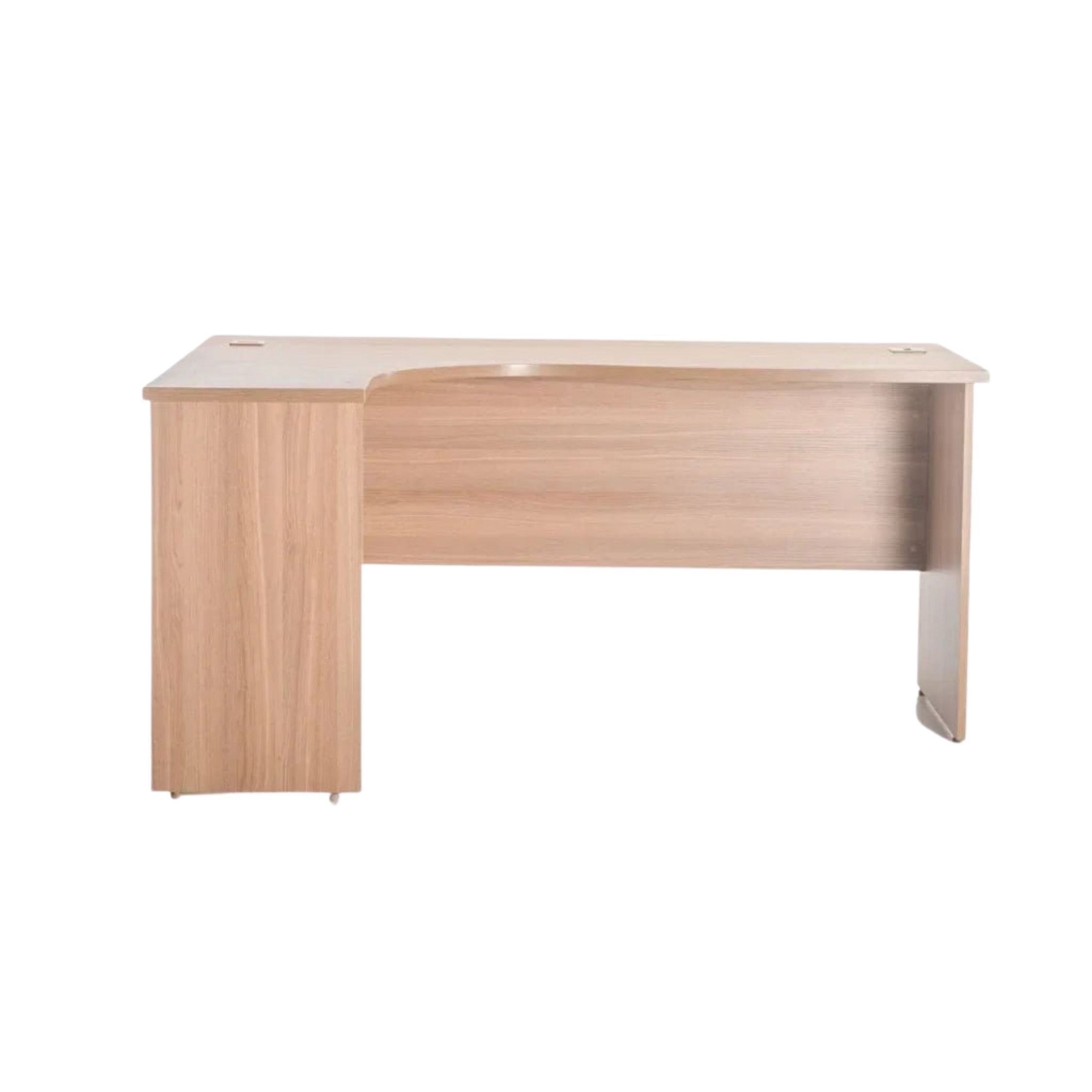 Right Orientation L-Shaped Oak Finish Corner Office Desk