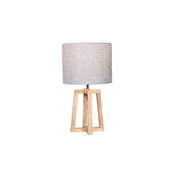 Vividitto - Alenjandro Light Oak Base - Grey Fabric Shade